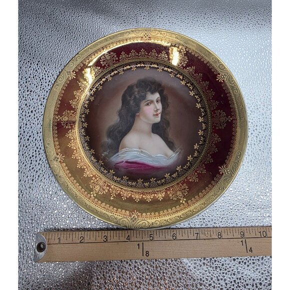 Antique Royal Vienna Female‎ Portrait Plate Amorosa 9 1/2" Hand-Painted - Picture 5 of 5